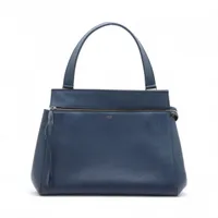 セリーヌ エッジ レザー ハンドバッグ ブルー