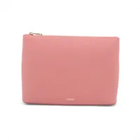 ロエベ ロゴ レザー ポーチ ピンク