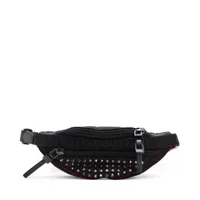 クリスチャンルブタン スタッズ ナイロンxレザー ボディバッグ ブラック