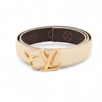 ヴィトン BC2294 ベルト 80 PVC×レザー ベージュ×ブラウン M8233W ベルト プリティー LV 30MM リバーシブル