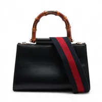 グッチ バンブー ニムフェア レザー 2WAYハンドバッグ ブラック 470271