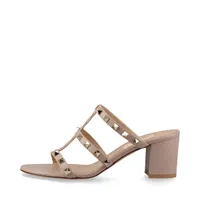 ヴァレンティノガラヴァーニ ロックスタッズ レザー サンダル 37 レディース ピンクベージュ