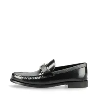 ヴィトン メジャーライン 23年 レザー ローファー 6 メンズ ブラック×グレー FA0263 モノグラム LVロゴ スレあり