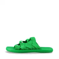 ボッテガヴェネタ イントレチャート ラバー×ファブリック サンダル 42 メンズ グリーン