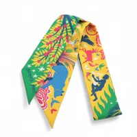 エルメス ツイリー LE CHARME D ORPHEE BA スカーフ シルク イエロー×グリーン