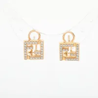 フェンディ FFロゴ AR4421 ピアス(両耳用) GP×ラインストーン ゴールド