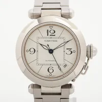 カルティエ パシャC W31074M7 SS SS AT ホワイト文字盤 あまりごま4
