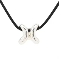 エルメス リマGM ネックレス 925×ファブリック 104.6g シルバー×ブラック