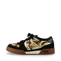 フェンディ×ヴェルサーチェ マッチ レザー×ファブリック スニーカー 6 ユニセックス マルチカラー 7E1538 フェンダーチェ FFロゴ ズッカ ライニングに毛玉あり