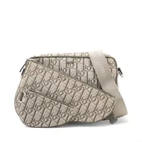 ディオール オブリーク キャンバスxレザー ショルダーバッグ グリーン