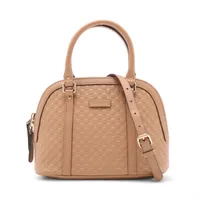 グッチ グッチシマ レザー 2WAYハンドバッグ ベージュ 449654