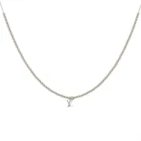 ヴィトン TE2242 ネックレス GP シルバー M00730 ナノビーズ クリスタル