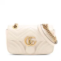 グッチ GGマーモント レザー チェーンショルダーバッグ ホワイト 446744