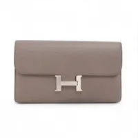 エルメス コンスタンスロング ヴォーエプソン ロングウォレット エタン シルバー金具 T:2015年