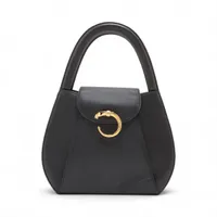 カルティエ パンテール レザー ハンドバッグ ブラック