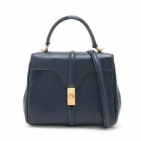 セリーヌ ティーンソフト16 レザー 2WAYハンドバッグ ブルー