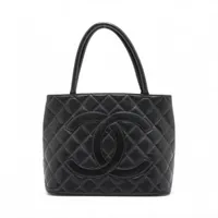 シャネル 復刻 キャビアスキン トートバッグ ブラック ゴールド金具 6番台