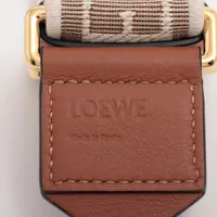 ロエベ ロゴ ショルダーストラップ キャンバス×レザー ベージュ