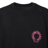 クロムハーツ ロングTシャツ コットン サイズL ブラック×ピンク ホース