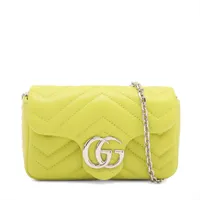 グッチ GGマーモント レザー チェーンショルダーバッグ グリーン 841290