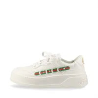 グッチ インターロッキングG レザー スニーカー 33 レディース ホワイト 813601 ロゴ シェリーライン 厚底