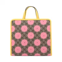 グッチ GGスプリーム チルドレンズ PVCxレザー ハンドバッグ マルチカラー 605614