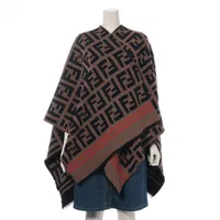 フェンディ ズッカ 素材不明 ポンチョ サイズ不明 レディース ブラウン×ブラック 品質タグ無し