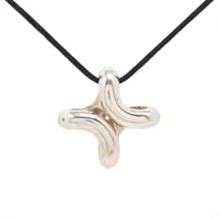 エルメス リマPM ネックレス 925×ファブリック 14.0g シルバー×ブラック