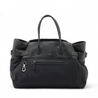 ザロウ マルゴー17 インサイドアウト ナイロンxレザー トートバッグ ブラック