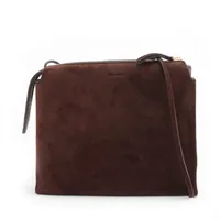 ザロウ ミニツイン スエードxレザー ショルダーバッグ ブラウン