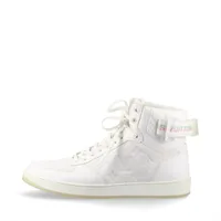 ヴィトン リヴォリライン 20年 レザー ハイカットスニーカー 6 ユニセックス ホワイト MS1200 モノグラム LVロゴ ベルクロストラップ インソールにヨゴレあり