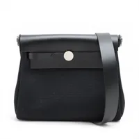エルメス HERMES エールバッグジップ20 K刻 ブラック/ヴェールモワイヤン/エクリュ シルバー金具 トワルミリタリー・ヴァッシュハンター レディース ショルダーバッグ エルメス エールバッグ ジップ ミニ 20 ノワール トワルミリタリー