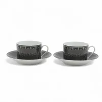 エルメス ラリー24 小皿 陶器 グレー 2枚セット 底印クラウン バッグ