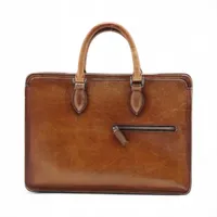 ベルルッティ アンジュール レザー ビジネスバッグ ブラウン