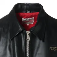 Lewis Leathers Leather Leather jacket 44 Men's Black AVIAKIT BLACK