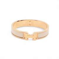 エルメス クリックHファン ブレスレット GP ゴールド×ベージュ