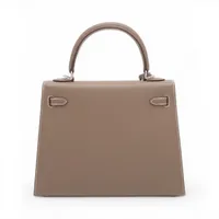 エルメス ケリー25 セリエ ヴォーエプソン エトゥープ シルバー金具 K