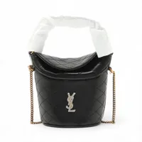 サンローランパリ ギャビー レザー チェーンショルダーバッグ ブラック 843362