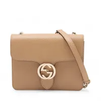 グッチ インターロッキングG レザー チェーンショルダーバッグ ベージュ 510304 アウトレット