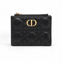 ディオール カロ レザー コンパクトウォレット ブラック