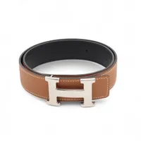 エルメス Hベルト T:2015 ベルト 75 ヴォーエプソン ブラック×ゴールド