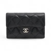 シャネル マトラッセ キャビアスキン カードケース ブラック ゴールド金具 28番台