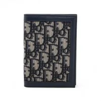 ディオール オブリーク キャンバス×レザー パスポートケース ネイビー