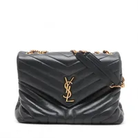 サンローランパリ ルル レザー チェーンショルダーバッグ ブラック 574946