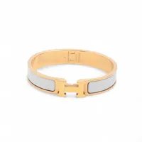 エルメス クリックHファン ブレスレット GP ゴールド×ホワイト