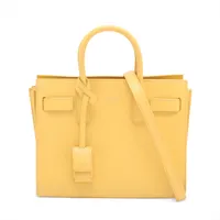 サンローランパリ サックドジュール ナノ レザー 2WAYハンドバッグ イエロー 392035