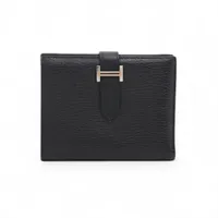 エルメス ベアンコンパクト シェブルミゾル コンパクトウォレット ブラック シルバー金具 D:2019年