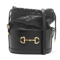 グッチ ホースビット1955 レザー ショルダーバッグ ブラック 602118