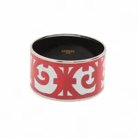 エルメス エマイユTGM バングル GP シルバー×レッド