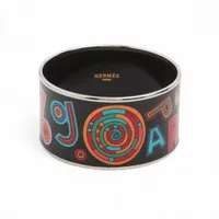 エルメス エマイユTGM ブレスレット GP シルバー×ブラック